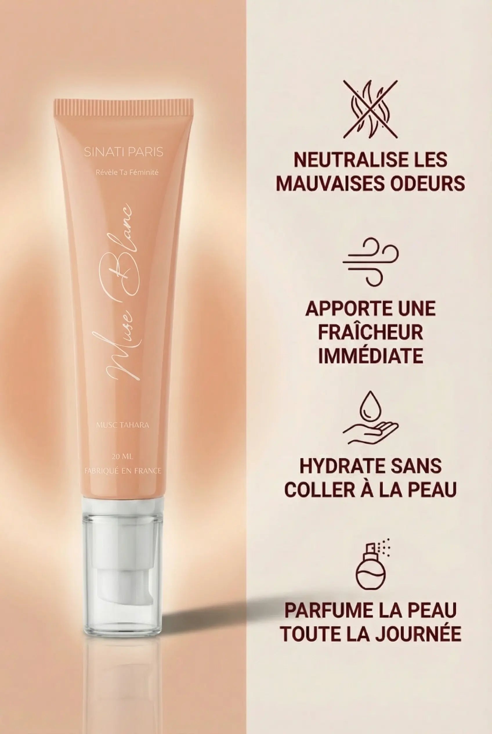 Musc Blanc - Gel Onctueux et Intense - Tube 20ml Sinati Paris