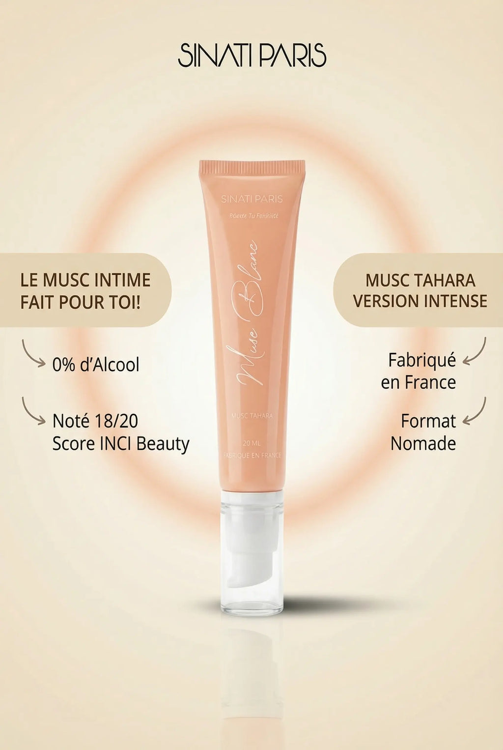 Musc Blanc - Gel Onctueux et Intense - Tube 20ml Sinati Paris