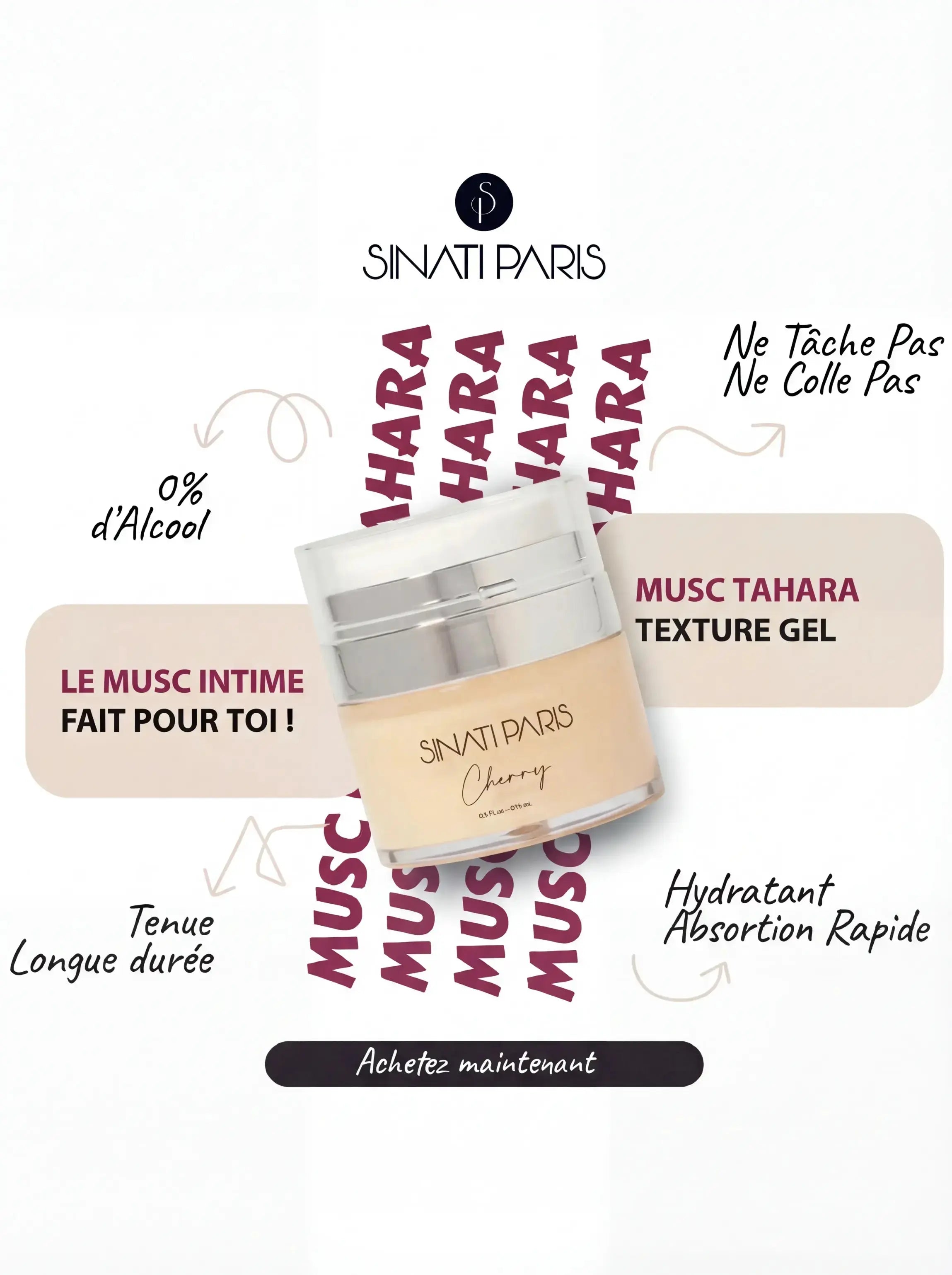 Musc Cerise - Gel Frais et Soyeux - Pot 15ml Sinati Paris