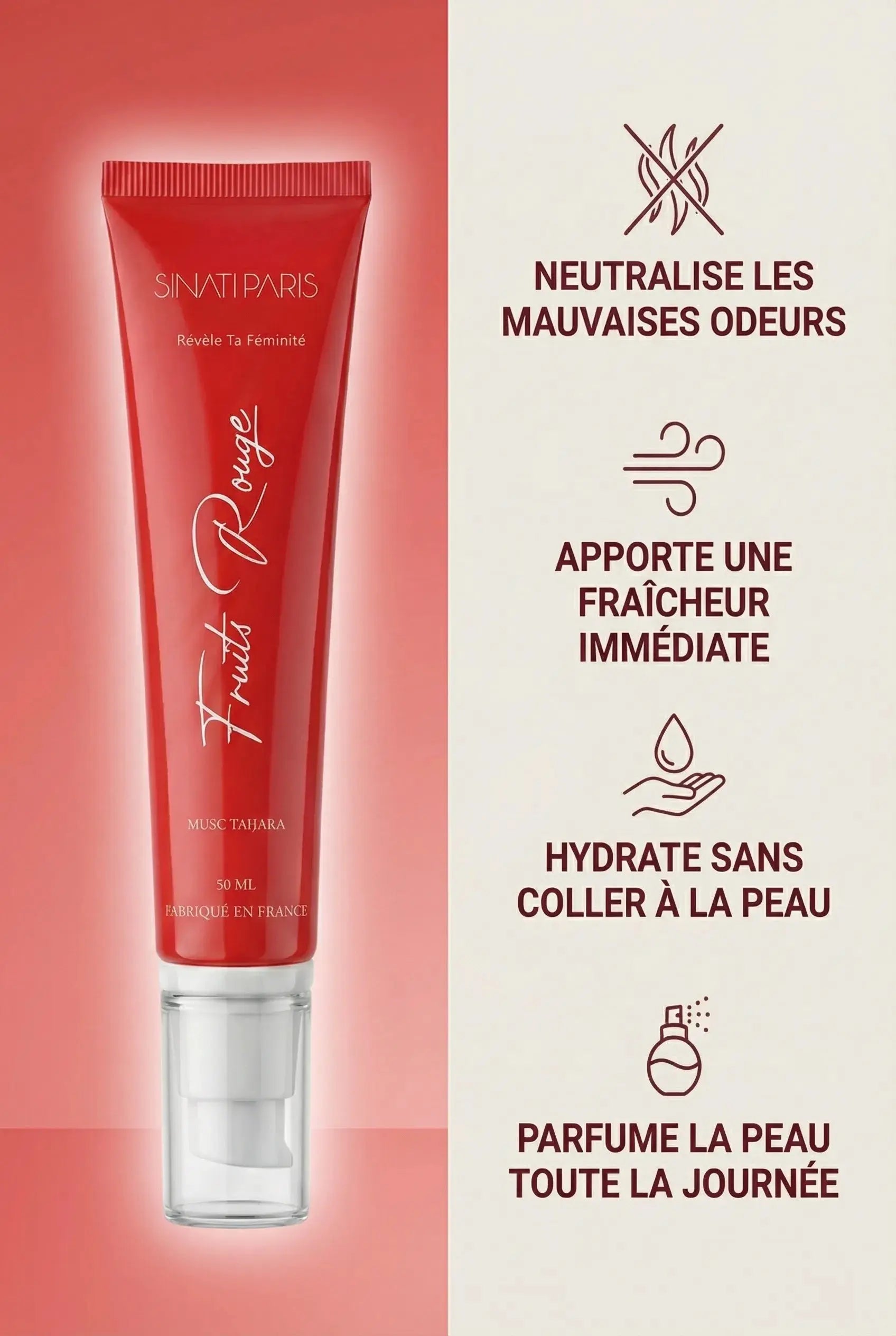 Musc Fruits Rouges - Gel Onctueux et Intense - Tube 20ml Sinati Paris