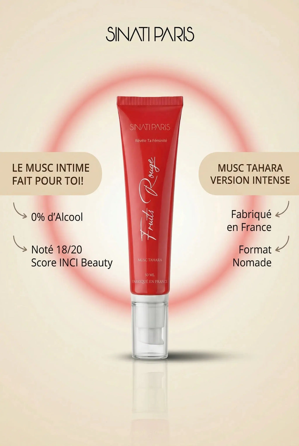 Musc Fruits Rouges - Gel Onctueux et Intense - Tube 20ml Sinati Paris