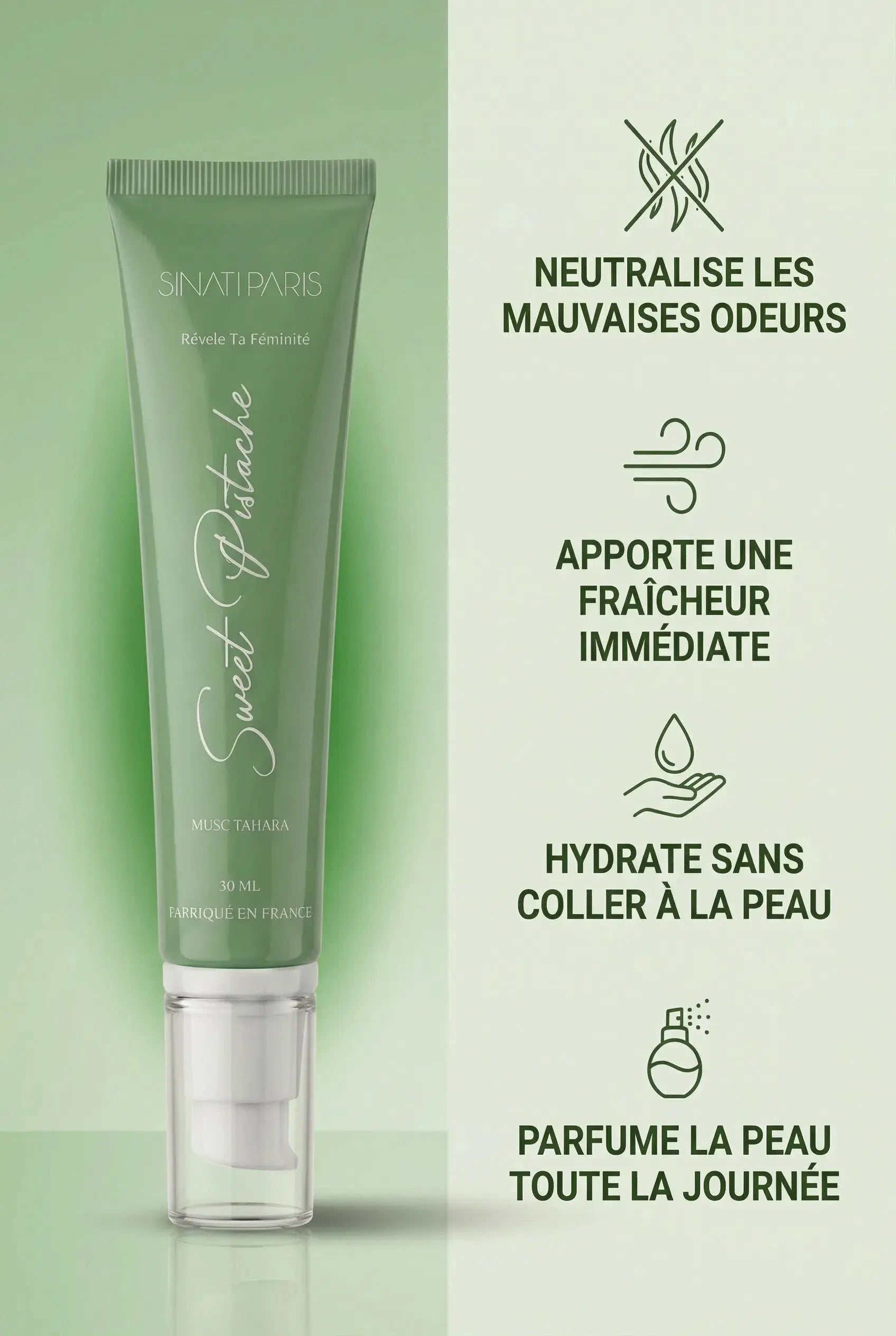 Musc Pistache - Gel Onctueux et Intense - Tube 20ml Sinati Paris
