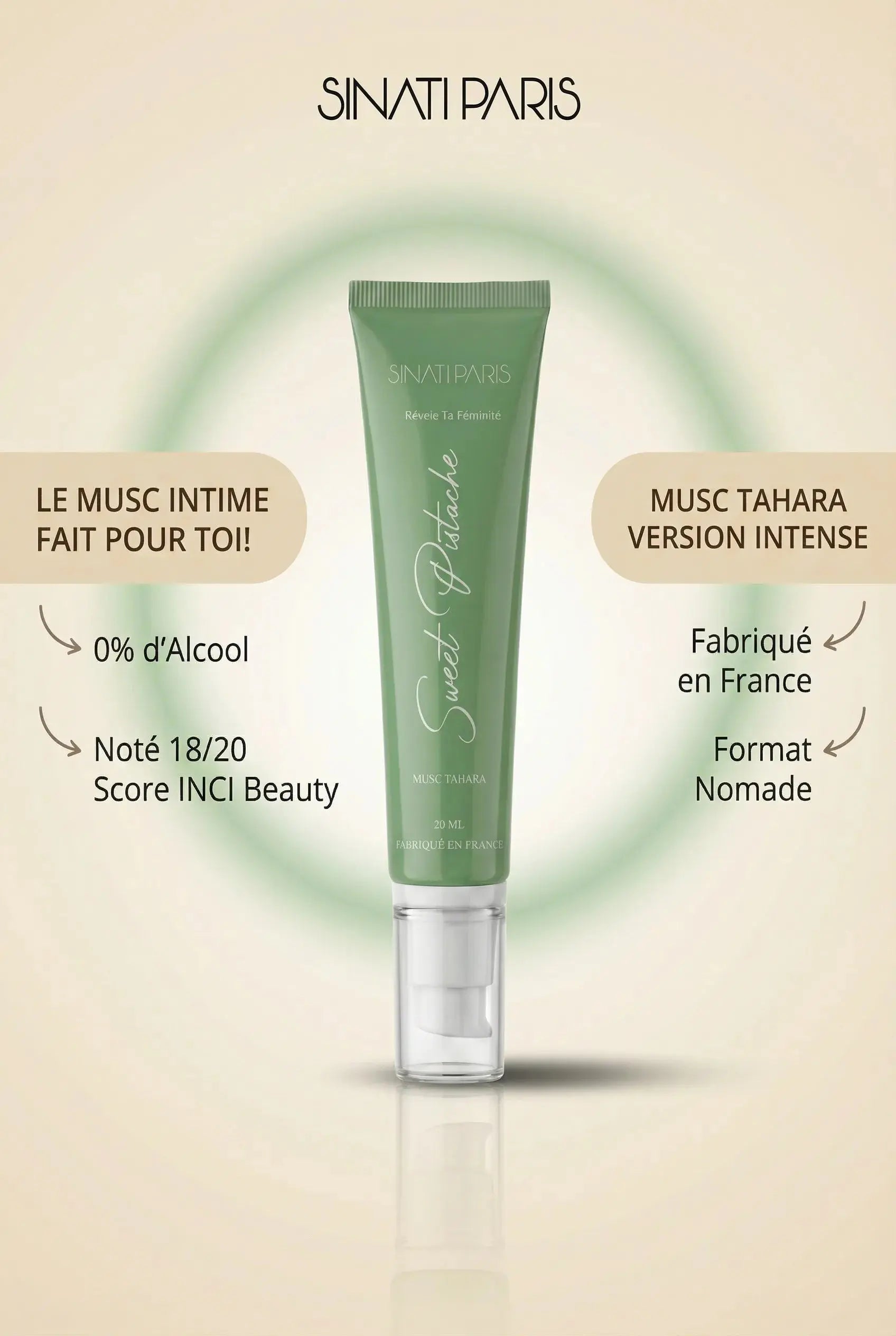 Musc Pistache - Gel Onctueux et Intense - Tube 20ml Sinati Paris